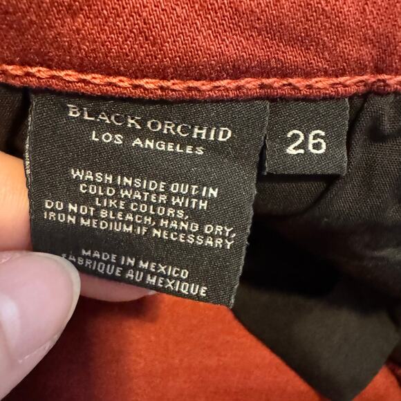 Black Orchid Lara Lace-Up Red Skinny Jeans 5-Pocket Women Size 26 NWT - Picture 8 of 9